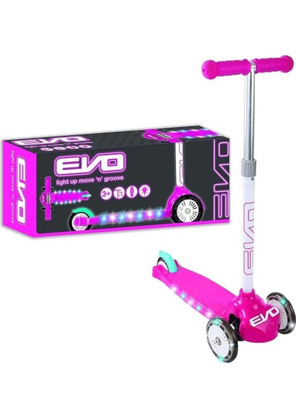 Evo Işıklı Move N Groove Pembe Üç Tekerlekli Scooter