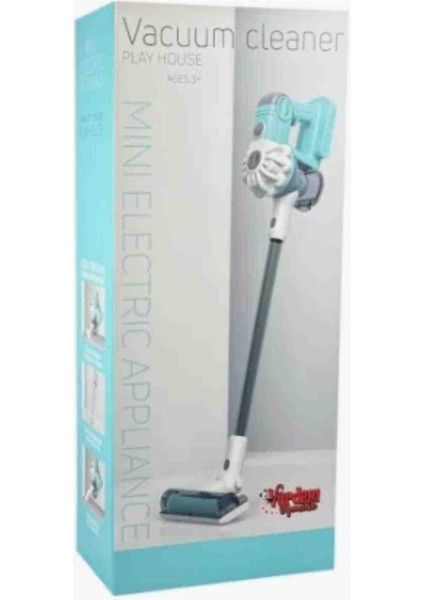 Çekme Özellikli Pilli Sesli Oyuncak Süpürge 75CM Dikey Elektrik Süpürgesi Dyson Model (3 In1 ) Mavi