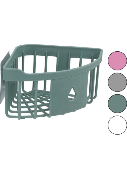 Üçgen Köşelik Banyo - Mutfak Organizeri Renkli Plastik Yapışkanlı Montaj (4887)