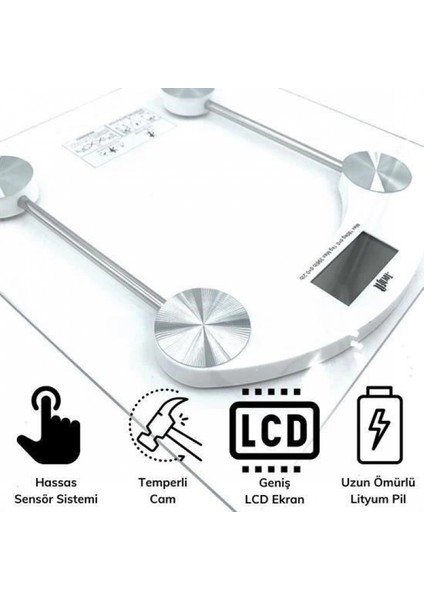 Dijital Kare Cam Baskül Darbelere Karşı Dayanıklı Terazi Yüksek Hassasiyetli Tartı Tf 1052 fırsatları