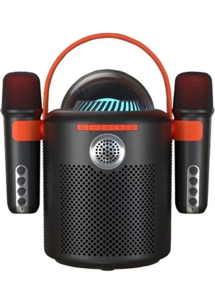 Bluetooth Aile Parti Seti Kablosuz Çift Mikrofon 6 Ses Degıstırme Siyah