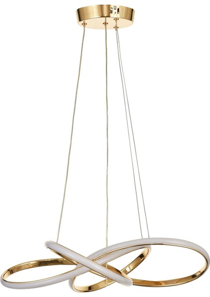Larin 50 cm Dimmer Kumandalı 3 Renk Ledli (Sarı-Beyaz-Gün Işığı) Modern Sarkıt Avize - Gold fiyatları