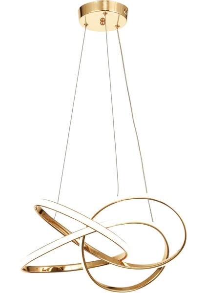 Larin 50 cm Dimmer Kumandalı 3 Renk Ledli (Sarı-Beyaz-Gün Işığı) Modern Sarkıt Avize - Gold fırsatları