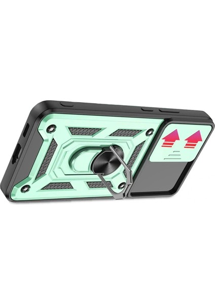 Samsung Galaxy S22 Kılıf Pars Lens Yüzüklü Silikon - Yeşil fiyatları