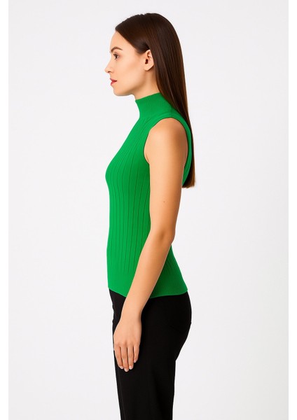 Kadın Kolsuz Fitilli Triko Bluz 15394 fiyatları