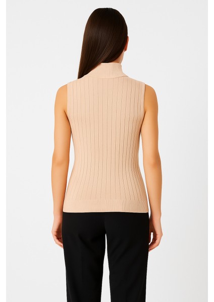 Kadın Kolsuz Fitilli Triko Bluz 15394 modelleri