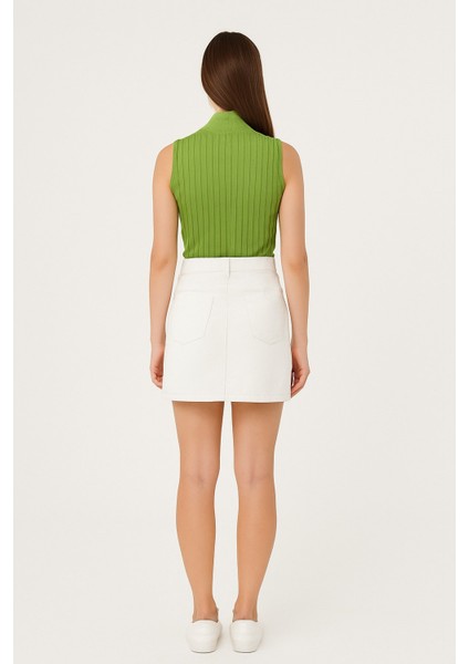 Kadın Kolsuz Fitilli Triko Bluz 15394 modelleri