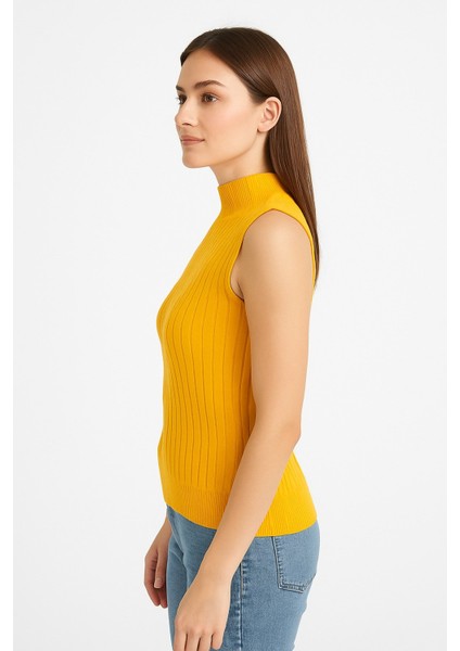 Kadın Kolsuz Fitilli Triko Bluz 15394 fiyatları