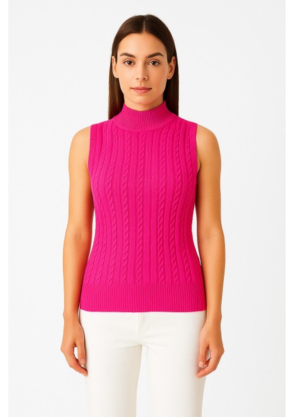 Kadın Kolsuz Triko Bluz 15396