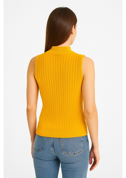 Kadın Kolsuz Fitilli Triko Bluz 15394 modelleri