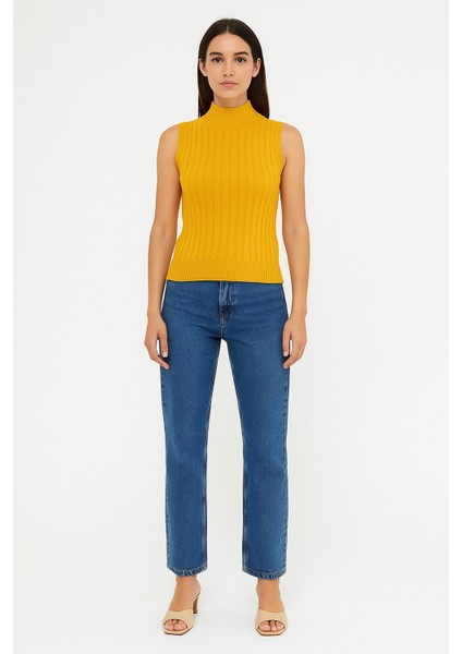 Kadın Kolsuz Fitilli Triko Bluz 15394 fırsatları