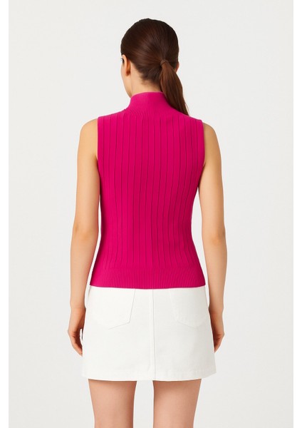 Kadın Kolsuz Fitilli Triko Bluz 15394 modelleri