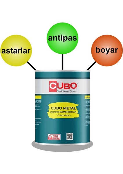Cubo Metal Pas Boyası Siyah 2,5 Litre fiyatları