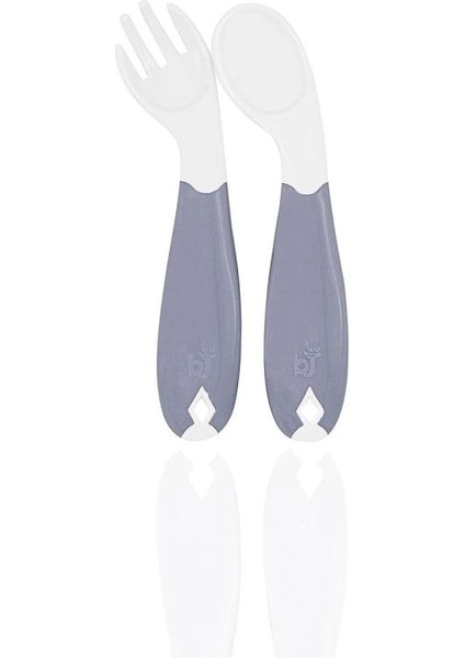 Açılı Mama Kaşık Çatal Takımı 703 Gri