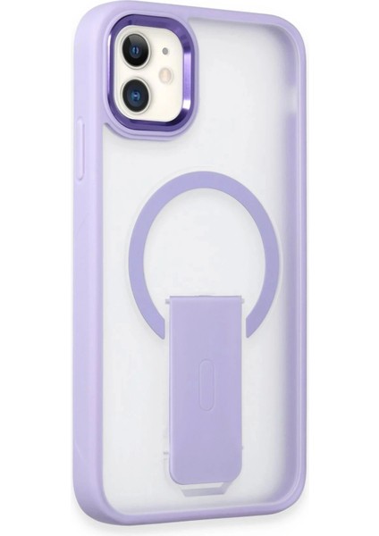 iPhone 11 Tork Magsafe Standlı Kapak - Lila