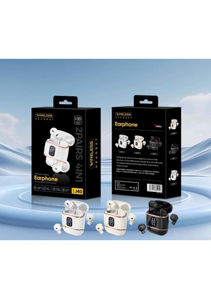 Çift Kulaklıklı (4 Adet) Dijital Göstergeli Bluetooth Kulakiçi Bluetooth Anc Enc Kulaklık