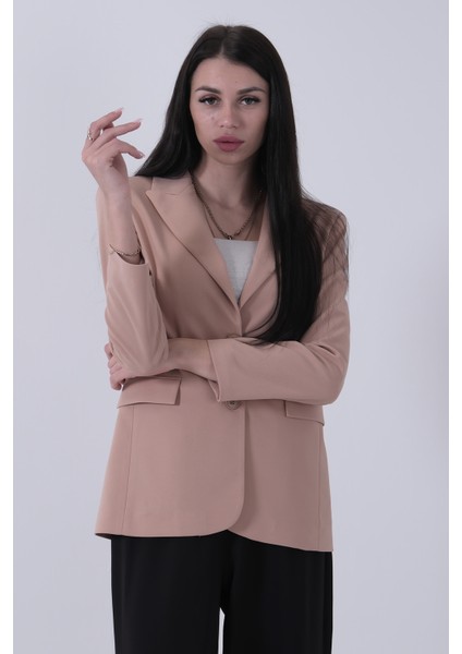Bej Vatkalı Astarlı Blazer Ceket 0105110.55 fırsatları