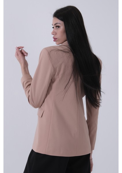 Bej Vatkalı Astarlı Blazer Ceket 0105110.55
