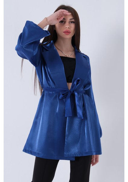 Saks Kolları Volanlı Monoray Saten Ceket 31050689.26