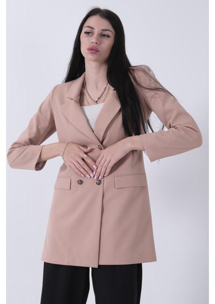 Bej Astarlı Düğme Kapamalı Blazer Ceket 0105123.55