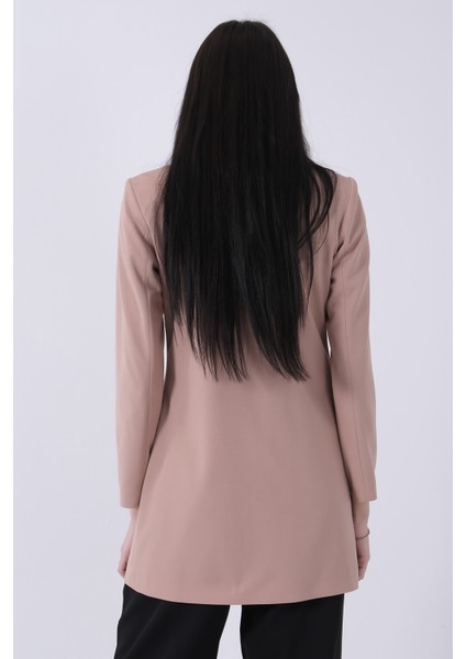 Bej Astarlı Düğme Kapamalı Blazer Ceket 0105123.55
