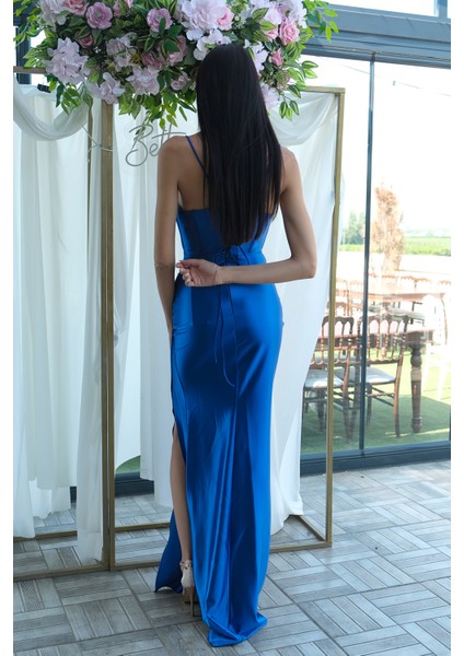 Saks Sırtı Bağlamalı Yırtmaçlı Abiye 4522018.26