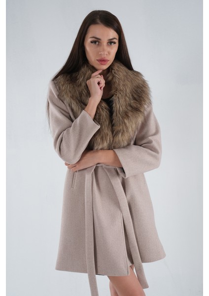 Taş Seyyar Kürklü Çift Cepli Kaşe Kaban 0108080.50