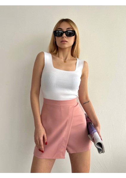 Kapaklı Şort Etek Pudra S208 modelleri
