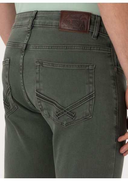 Normal Bel Normal Paça Slim Fit Yeşil Erkek Denim Pantolon Lort indirimleri