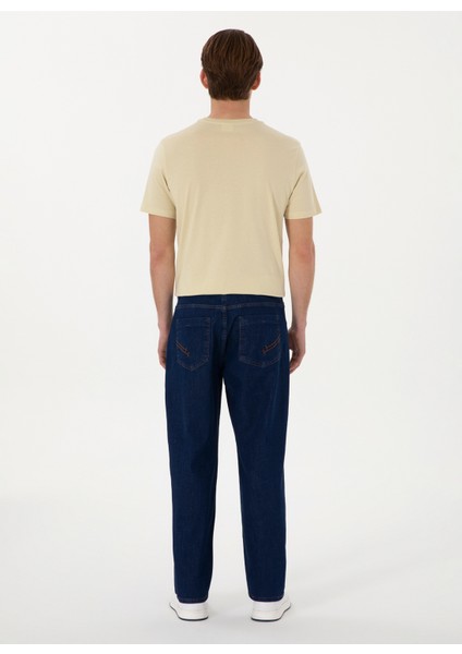 Normal Bel Normal Paça Relaxed Mavi Erkek Denim Pantolon Racopo fırsatları