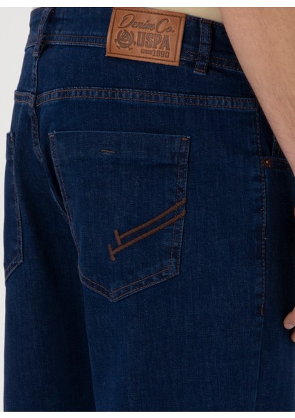Normal Bel Normal Paça Relaxed Mavi Erkek Denim Pantolon Racopo