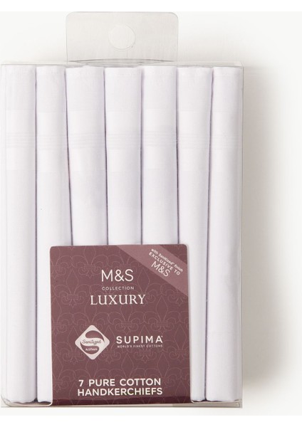 Saf Pamuklu 7'li Mendil Seti