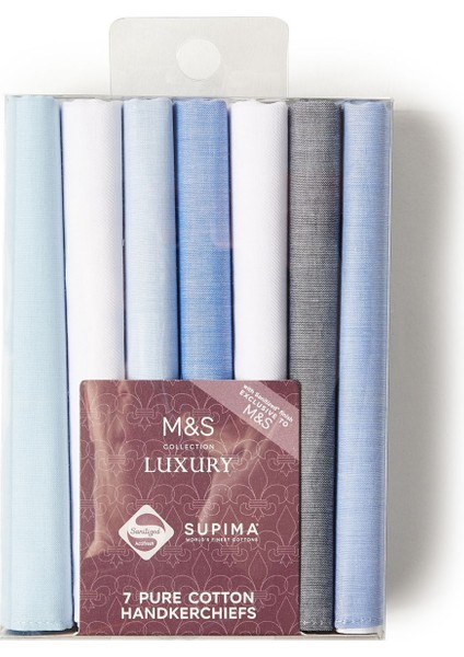 Saf Pamuklu 7'li Mendil Seti