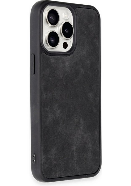 iPhone 15 Pro Kılıf Aras Deri Kapak - Siyah fiyatları