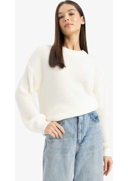 Regular Fit Bisiklet Yaka Kazak H6905AZ25WN modelleri