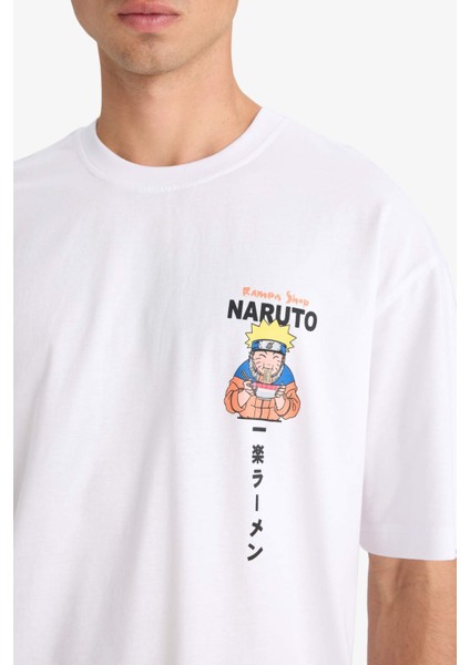 %100 Pamuk Naruto Boxy Fit Rahat Kesim Bisiklet Yaka Sırt Baskılı Kısa Kollu Tişört E7359AX25AU indirimleri