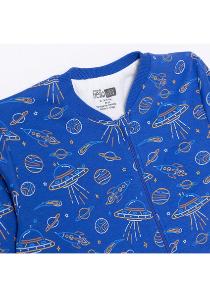 Erkek Bebek Uyku Tulumu 1 Tog Fermuarlı Bisiklet Yaka Uzun Kol modelleri