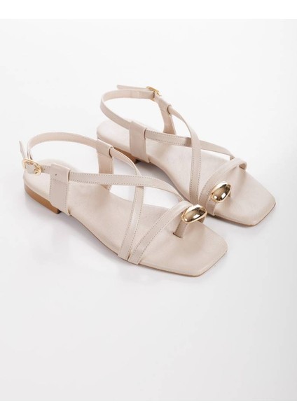 Kadın Yüzük Detaylı Parmak Arası Sandalet 6329 fırsatları