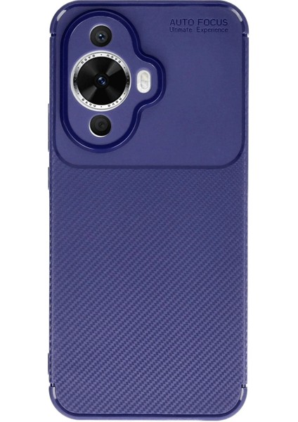 Huawei Nova 12S Kılıf Auto Focus Karbon Kapak - Lacivert