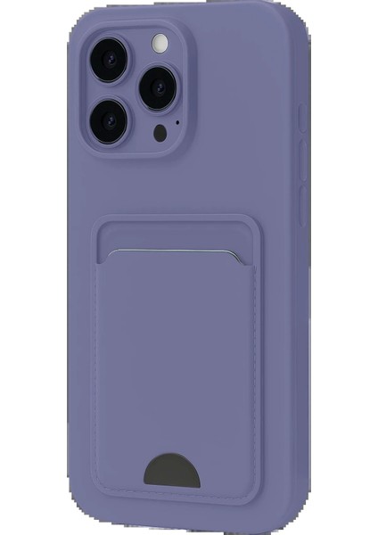 iPhone 16 Plus Kılıf Kelvin Kartvizitli Silikon - Lila