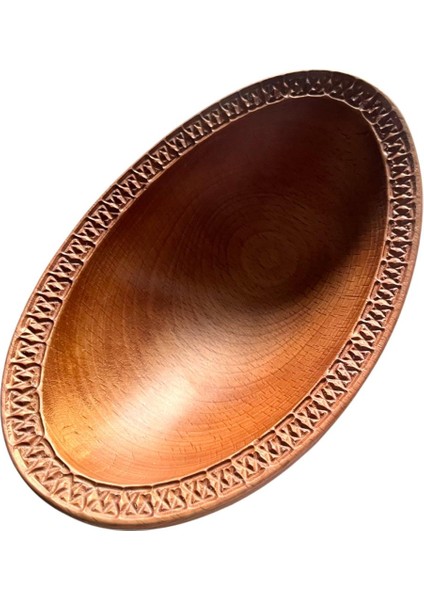 El Yapımı Kayın Ahşap Oymalı Sunum Tabağı – Doğal, Sağlıklı, Şık Sofralar Için