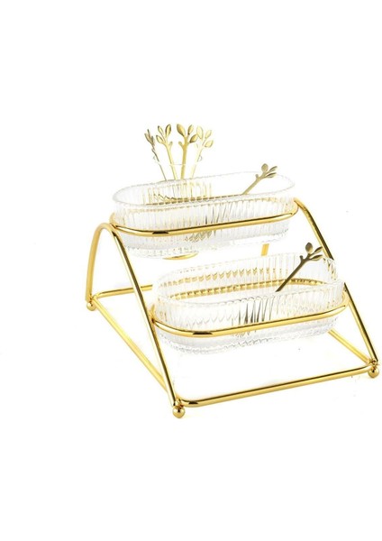 Gold 2 Katlı Metal Cam Servis 27X20X14CM P350.824183
