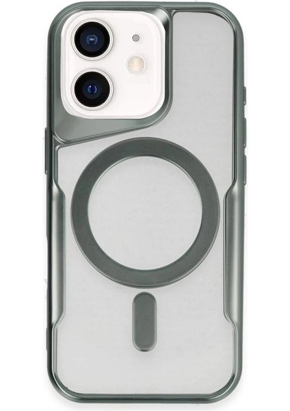 iPhone 11 Kılıf Boyi Magsafe Silikon Kapak - Yeşil