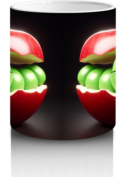 Çocuklara Sütü Sevdiren Elma Içindeki Neşeli Solucan Kupa Bardak modelleri