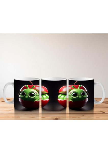 Çocuklara Sütü Sevdiren Elma Içindeki Neşeli Solucan Kupa Bardak indirimleri