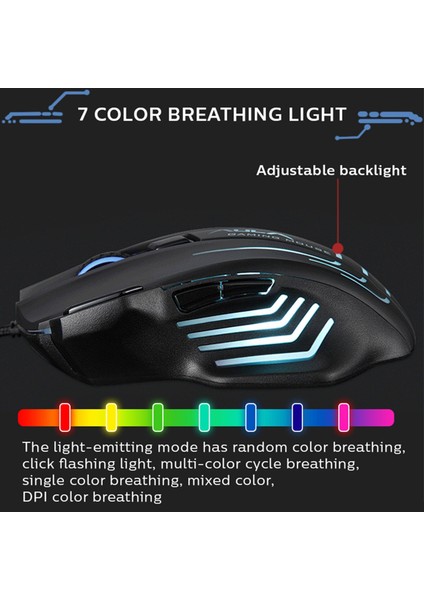 S18 Rgb Backlıght Ağırlık Ayarlı Kablolu Gamıng Optık Mouse