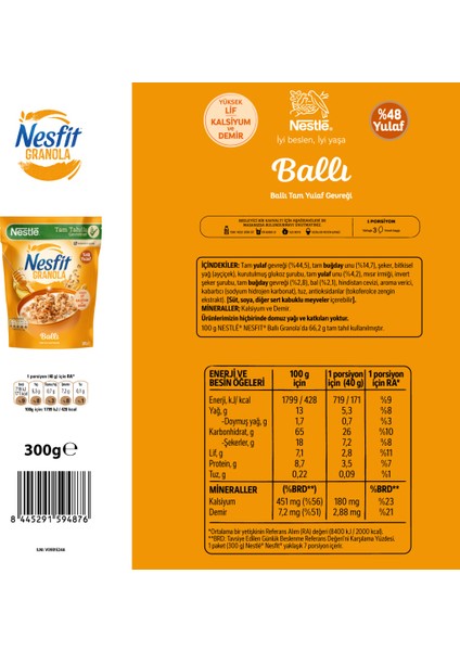 Nesfit granola Ballı 300 gr fırsatları