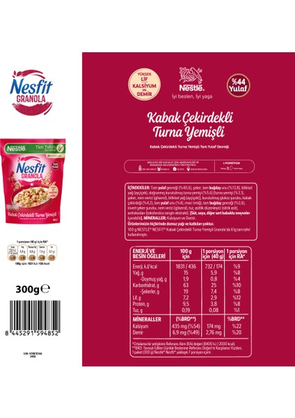 Nesfit granola Kabak Çekirdekli Turna Yemişli 300 gr fırsatları