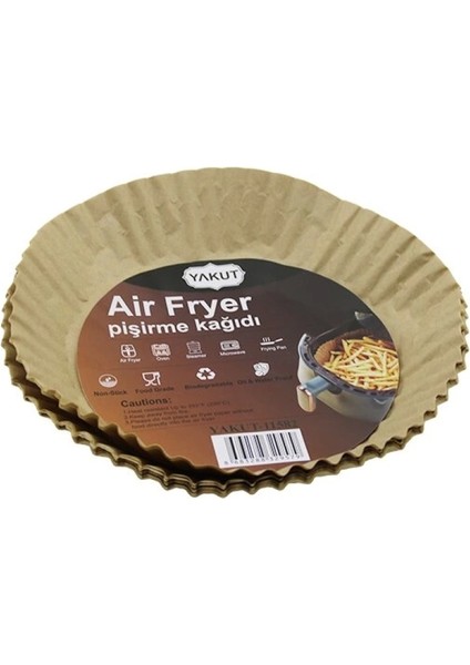25pcs Küçük=Taban 16cm-Ağız:22cm Tabak Model Yuvarlak Air Fryer Pişirme Kalıp Kağıt 200 Derece Dayanıklı