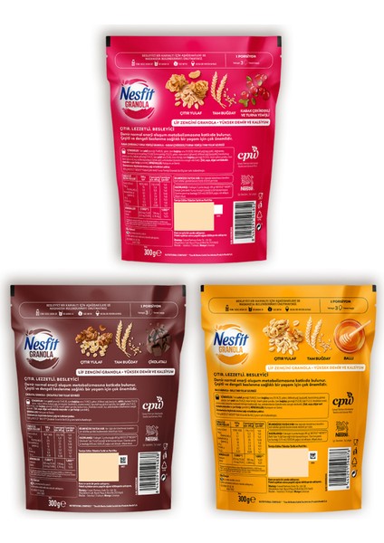 Nesfit granola 300 gr 3 Lü Karma Paket modelleri